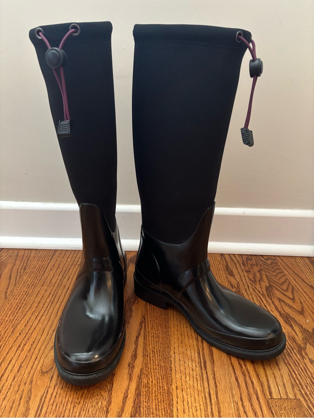 Cougar Black Tall Women's Rain Boots Black Size 7